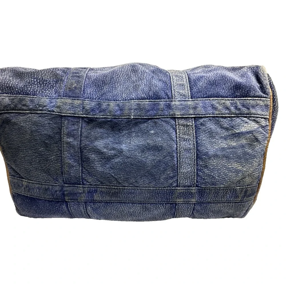 Vintage Trussardi Suede Boston Duffle Travel Carry On Gym Weekender Bag Italy
